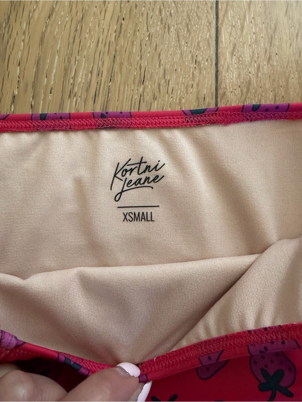 π Kortni Jeane SWIM BOTTOM Red Strawberry High-Waist Swim Bottoms - Picture 4 of 6